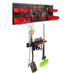 Garage mural jardin potager atelier 115x39cm porte - outils de jardin bacs de rangement