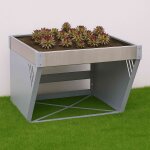 Garage pour robot tondeuse avec bac a plantes hwc - p41, toit abri tondeuse a gazon mtal 40x60x70cm ...