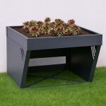Garage pour robot tondeuse avec bac a plantes hwc - p41, toit abri tondeuse a gazon mtal 40x60x70cm ...