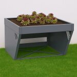 Garage pour robot tondeuse avec bac a plantes hwc - p41, toit abri tondeuse a gazon mtal 40x60x70cm ...