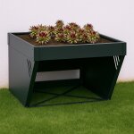 Garage pour robot tondeuse avec bac a plantes hwc - p41, toit abri tondeuse a gazon mtal 40x60x70cm ...