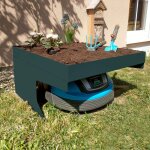 Garage pour tondeuse - robot avec bac à plantes hwc - g60, pour tondeuse à gazon, métal 37x60x70cm vert ... Garage pour tondeuse - robot avec bac à plantes hwc - g60, pour tondeuse à gazon, métal 37x60x70cm vert ...
