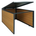 Garage xl pour robot tondeuse avec couvercle hwc - l45 wpc m�tal 43x70x90cm finition ch�ne