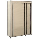 Garde - robe pliable crme 110x45x175 cm tissu