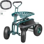 Garden cart sige de travail roulant - duoku - tabouret de jardinage pivotant a 360 - avec roulettes, ...