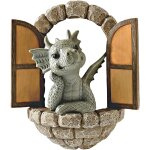 Garden dragon statue, courtyard dragon sculpture, courtyard dragon sculpture, resin garden dragon figurine ...