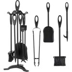 Garden home ensemble serviteur chemine noir 5 pices accessoire cheminee 64cm outils  feu chemine ...