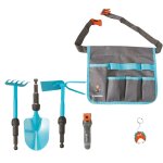 Gardena kit jardinage enfant avec sac � outils de jardinage enfant pelle rateau et houe � jeux jardin ...