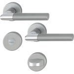 Garniture de porte hoppe lecce en aluminium anodis bi - couleur - porte wc / salle de bain - 3895292 ...