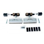 Garniture xperta pour porte en verre 100 kg avec pinces � verre - 2 arr�ts argenta