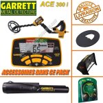 Garrett - dtecteur de mtaux ace 300 i avec 3 accessoires inclus (casque audio, protge disque, protge ...