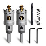 Gerg - lot de 2 scies cloches de 33 mm pour mtal, carbure cment, foret en carbure de tungstne, avec ...