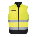 Gilet bodywarmer haute visibilit portwest bicolore jaune / bleu marine xxl