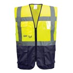 Gilet fluo secouriste haute visibilit� portwest executive warsaw jaune / marine xl