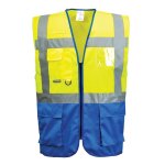 Gilet fluo secouriste haute visibilit� portwest executive warsaw jaune / royal xxl
