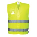 Gilet haute visibilit� avec porte - badge double entr�e portwest vest - port jaune l - xl