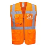 Gilet haute visibilité portwest grillage executive ventilé madrid orange l Gilet haute visibilité portwest grillage executive ventilé madrid orange l