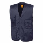 Gilet sans manches reporter multi - poches polycoton result bleu marine s