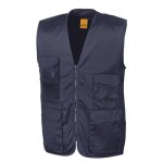 Gilet sans manches reporter multi - poches polycoton result bleu marine xxl