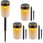 Gjfty - 4 pices lampe funraire solaire, lanterne funraire led avec piquet de terre, bougie funraire ...