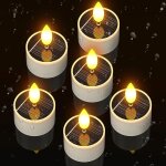 Gjfty - lot de 6 bougies chauffe - plat solaires d'extrieur led du crpuscule  l'aube - sans flamme ...