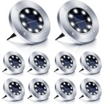 Gjfty - lampadaire solaire, 10pcs led solaire jardin lumire ip65 tanche jardin lumire blanc froid