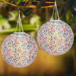 Gjfty - lanterne solaire exterieur jardin, 2 pices lanterne solaire lampions 30cm, lampion solaire exterieur, ...