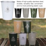 Gobelet en acier inoxydable de 350ml, pour camping en plein air, eau potable, café, bière, lait de pique ... Gobelet en acier inoxydable de 350ml, pour camping en plein air, eau potable, café, bière, lait de pique ...