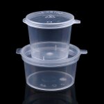 Gobelets jetables avec couvercle en plastique 27ml, 50 pi�ces, sauce a emporter, tasse d'assaisonnement, ...
