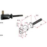 Gond de portail r�glable sur vis m�tal a sceller - l 60 a 85 mm - noir tirard
