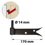 Gond tableau acier prépeint, h. 80x diam. 14 mm Gond tableau acier prépeint, h. 80x diam. 14 mm