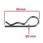 Goupille beta diametre 3mm x longueur 60mm epingle a cran tondeuse motoculteur debroussailleuse remorque ...
