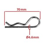 Goupille beta diametre 4. 6mm x longueur 70mm epingle a cran tondeuse motoculteur debroussailleuse remorque ...
