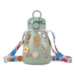 Grand autocollants 3d portables de 650ml pour sports de plein air, tasse thermos, paille, bouteille d'eau, ...