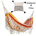 Grand hamac 2 personnes, avec oreillers inclus, style boho, brésilien, macramé a franges, luxe, double ... Grand hamac 2 personnes, avec oreillers inclus, style boho, brésilien, macramé a franges, luxe, double ...