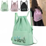 Grand sac a dos portable a cordon coulissant pour femmes, l�ger, vintage, imprim�, sac de jour de voyage, ...