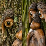 Grandes mangeoires a oiseaux peintes a la main pour jardin, art de pques, artisanat en rsine, dcor ...