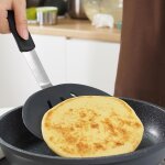 Grande spatule ronde en silicone resistante a la chaleur avec manche antiderapant( )