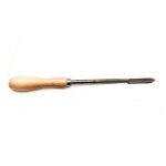 Grattoir � lame aff�table chrom�e polie - manche en bois verni - lame triangulaire sam outillage