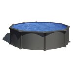 Gre kitpr458gy piscine hors sol rond anthracite