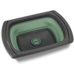 Green collapsible sink - camping wash basin with drainage, non slip feet and extendable handles - sturdy ... Green collapsible sink - camping wash basin with drainage, non slip feet and extendable handles - sturdy ...