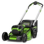 Greenworks 2514207 tondeuse � gazon marcher derri�re un tracteur tondeuse batterie noir, vert