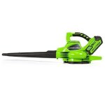 Greenworks tools 24227uc souffleur / aspirateur � feuilles sans fil lithium - ion avec 2 batteries 2 ...