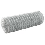 Grillage acier galvanis� 10 x 0, 5 m carr� argent�