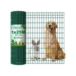 Grillage soud galvanis vert 1 x 25 m maille 100 x 50 mm flexible et rsistant pour clture jardin animaux ...