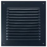 Grille d'aration mtallique  persiennes anthracite - pose en applique - 240 x 240 autogyre