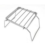 Grille de camping portable pliante multifonctionnelle en acier inoxydable, support de po�le a gaz, support ...