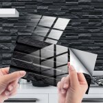 (gris et noir, 24 feuilles) autocollants pour la cuisine et la salle de bain, autocollants muraux dcoratifs ...