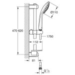 Grohe ensemble de douche 3 jets avec barre euphoria 110 massage 27231001