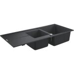 Grohe evier en composite k400 31647ap0 - a encastrer - 2 bacs - 116x50 cm - noir granite